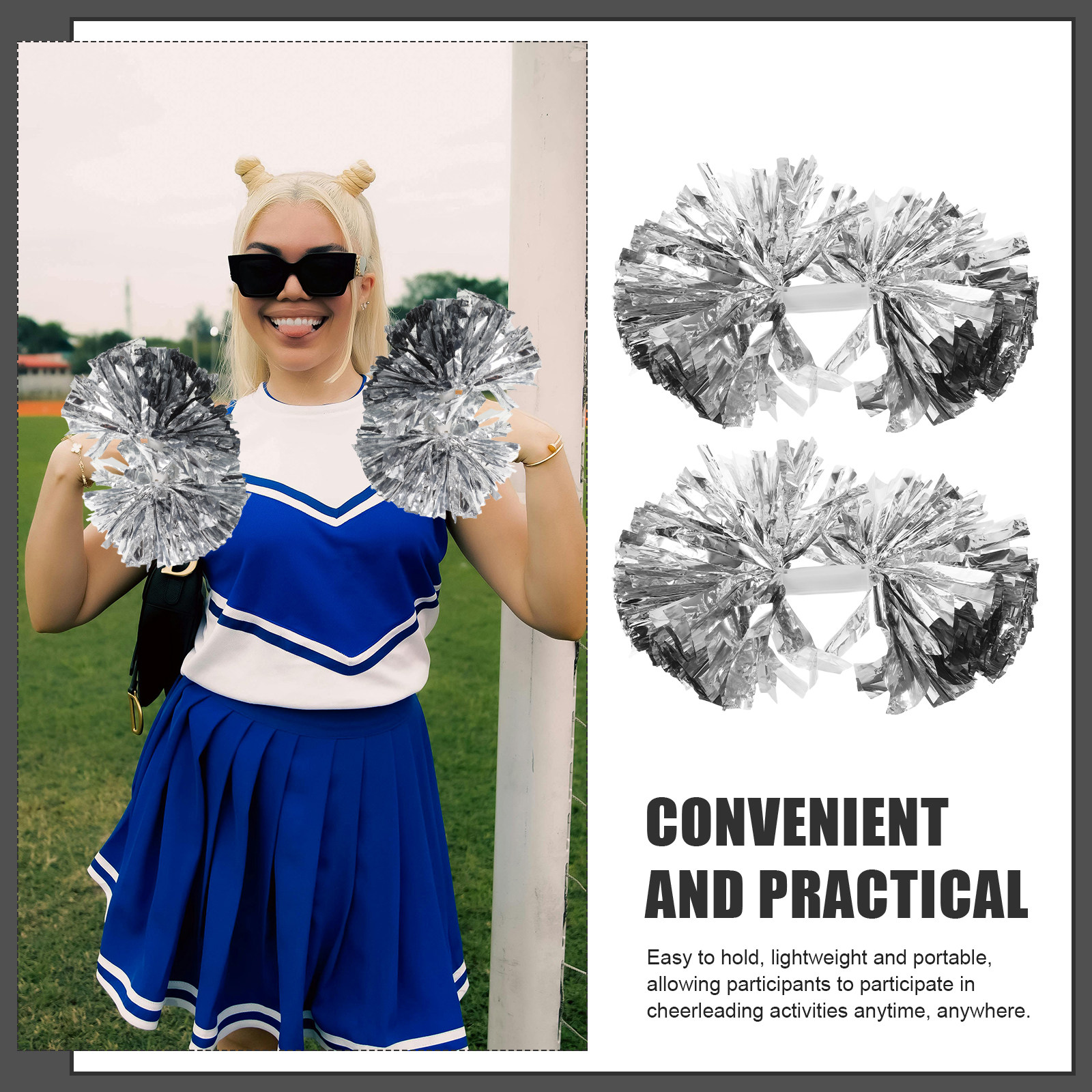 4Pcs Large Metallic Cheerleadi - Cheerleading Pom Pom review and price