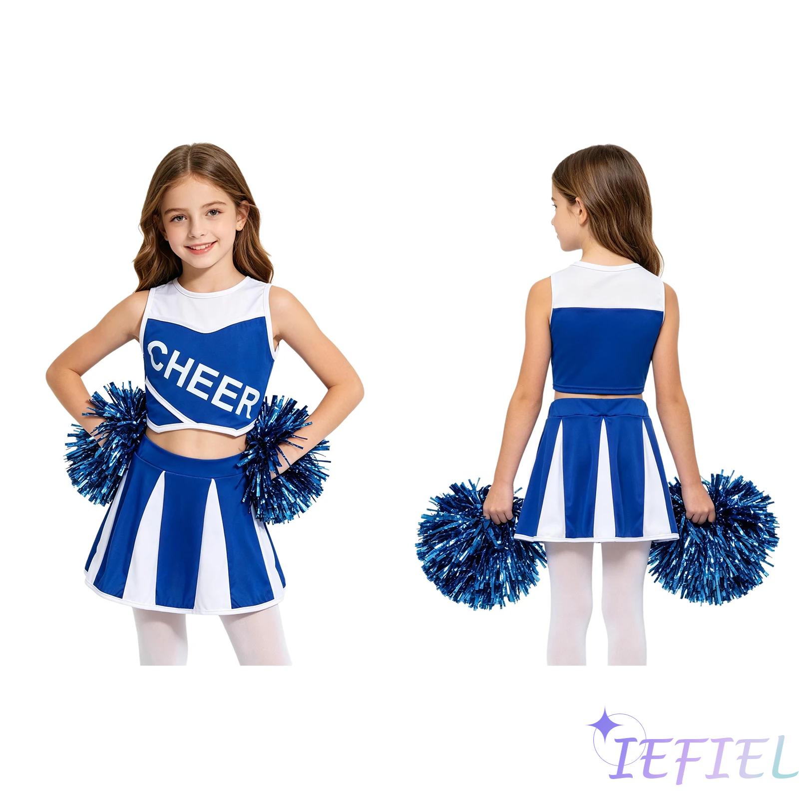 Kids Girls Cheer Squad Outfit  - Cheerleading Pom Pom review and price